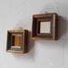 Wall Mirror Set of Two in Mini Gold and Blue Wood Frames