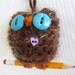 Schooling Hoot- wooly hand knit plush owl ornament