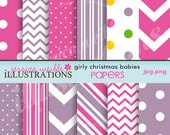 Girly Christmas Babies Cute Digital Papers for Card Design, Scrapbooking, and Web Design Il_170x135