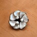 Unsigned Trifari 1953 Vintage White Poured Glass Camelia Brooch