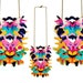 Neon Statement Necklace Leather Color Block Geometric Ink Blot Leather Statement Jewelry