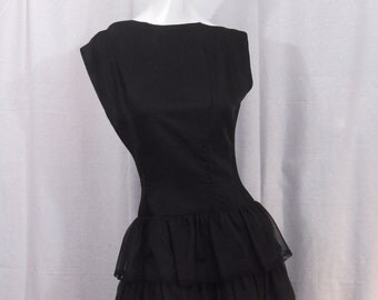 60s Dress Womens Black Dress Spanish Ballroom Dance Dress