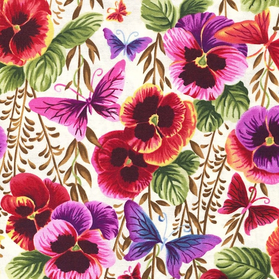Pansy Party Blank Quilting Closeout Fabric Fat Quarter