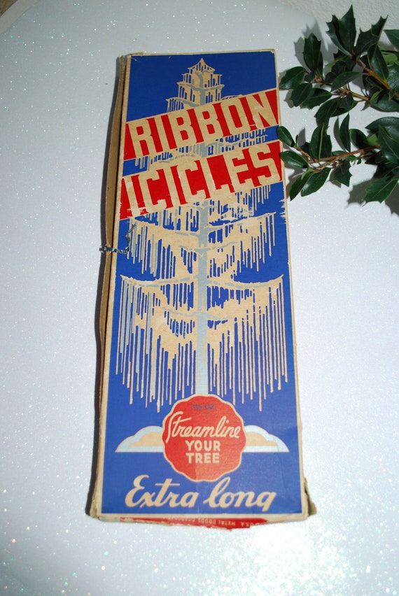 Vintage 1950's Silver Metal Tinsel Christmas Tree Icicles