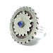 Steampunk Gothic Lolita Adjustable Ring with Vintage Sapphire Watch Crown