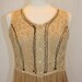 Camel Embroidered Dress sleeveless Hippie Boho gypsy burning Man Tan Beige golden Rayon vintage Retro Size Medium