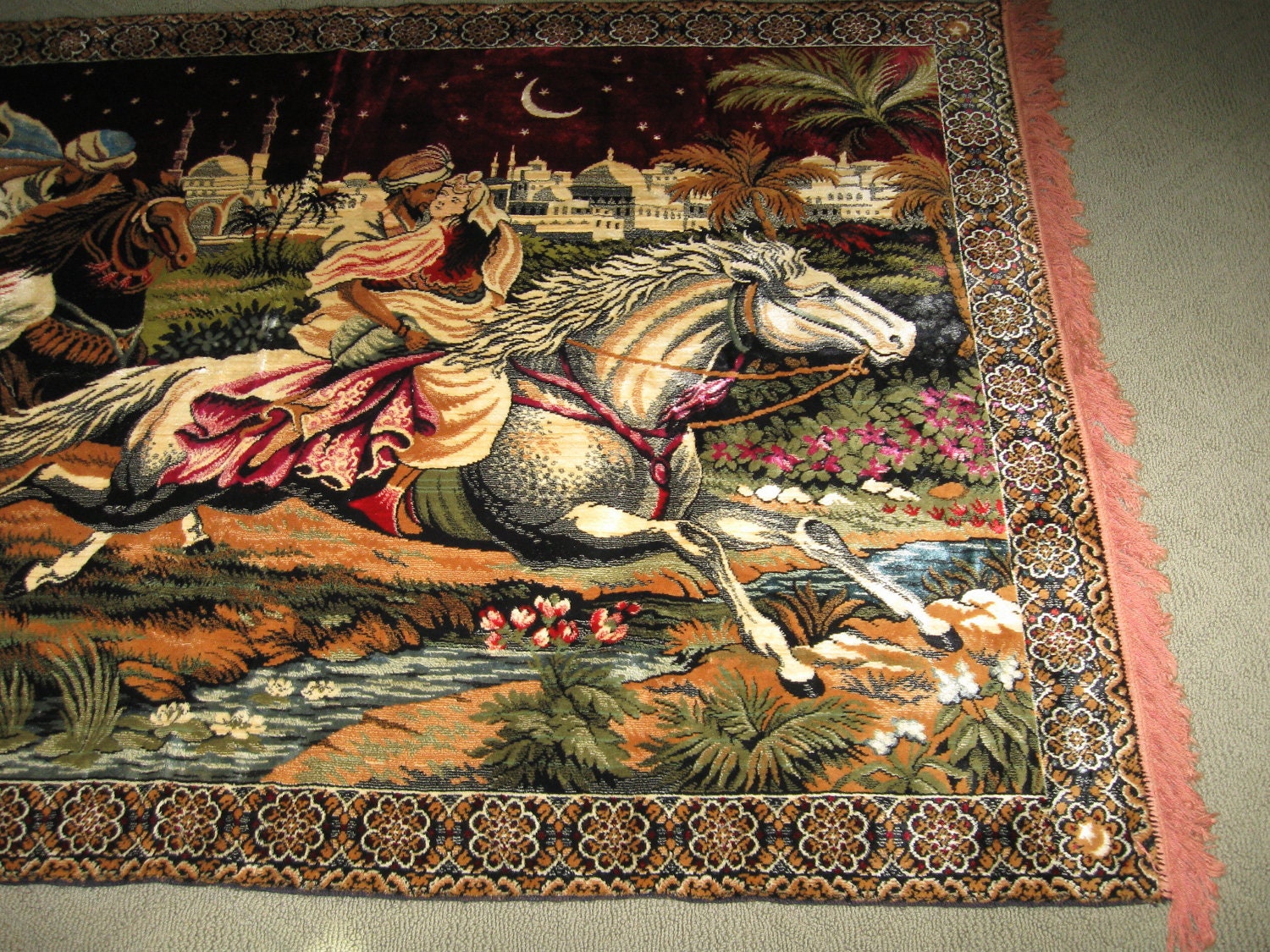 Vintage ARABIAN Nights Huge TAPESTRY Rug Wall Hanging Arabic   Il Fullxfull.383776996 Swup 