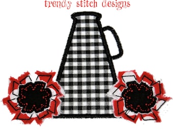 Megaphone Cheer Applique Design Machine Embroidery Design INSTANT DOWNLOAD