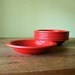 Vintage Set of 7 Red Dallas Ware Plastic Bowls