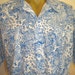 Royal Blue Jaguar Print KEY WEST Hand Print Vintage Shirt - XL
