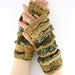 knit fingerless gloves arm warmers fingerless mittens fall autumn brown black blend and olive brown unisex tagt curationnation
