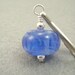 Phone Charm Zipper Pull Purse Charm Handmade Glass Blue White Swirl