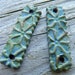 Peruvian Green Long Sticks - Handmade Ceramic Beads