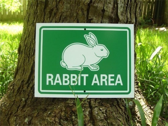 Items similar to Rabbit Sign - Rabbit Area on Etsy