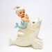 Mermaid Riding Fish Wall Plaque Lefton Norcrest Porcelain Blue Rhinestone Vintage Kitsch Beach Cottage Figurine