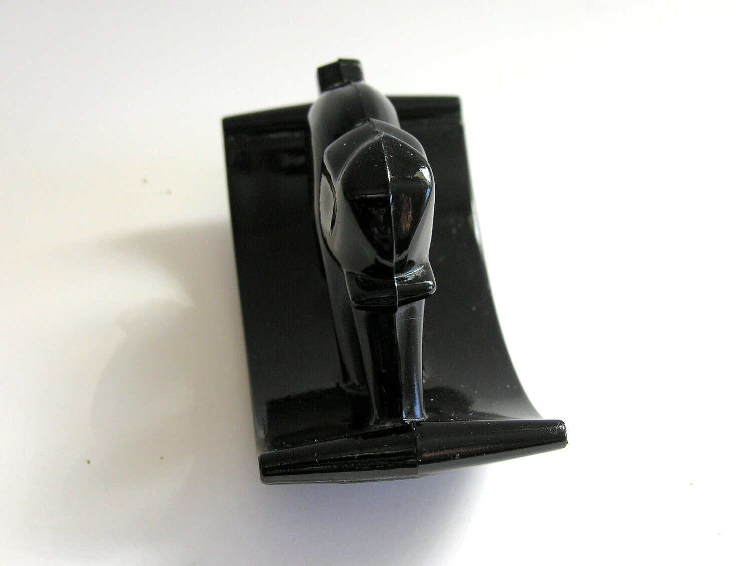 Vintage Ink Blotter Art Deco Rocking Elephant Black Glass Desk