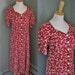 20 Dollar Sale - Vintage MY so CALLED Dress Red Floral with Corset Back - Women M L - Early 90s