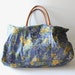 Vintage 90s Floral Duffel Bag - Blue and Yellow - Gym Bag