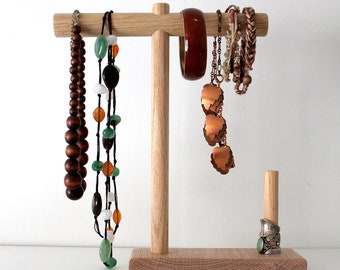 Wooden Jewelry Organizer, Necklace Stand, Necklace Holder, Necklace Organizer, Ring Dish, Ring Organizer, Craft Show Display, Retail Display