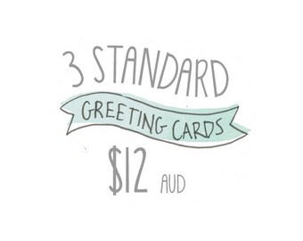 Any 3 Standard Greeting Cards Pack by Honey Cup