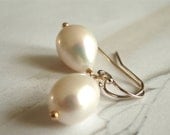 Jewelry, Earrings, Wedding Earrings Bridal Anniversary Gift Luxe Pearl 14k Gold Hoops, Pearls Classic Accessories, Gift for Her, Gift Box
