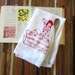 Screen Printed Organic Cotton Flour Sack Tea Towel - Vintage Circus Tattooed Lady - Unique Kitchen Towel for Dishes