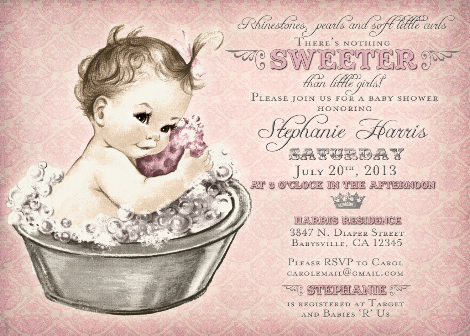 Vintage Baby Shower Invitations 1