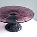 Vintage Amethyst Glass Cake Stand Daisy and Button Pattern 13 inch EAPG