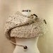 Raindrops Keep Falling On My Head / Knit Chunky Capelet Cable Knit Hooded Hat Cream Beige Brown Wool Cowl Neck Warmer Crochet Capelet