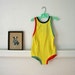 vintage girls swimsuit - BANANA yellow color blocking bathing suit / sz 10