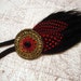 RESERVED FOR AMY - Black, Red, and Gold Beaded Bohemian Feather Headband