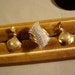 Vintage Sterling Silver Vermeil Gold Washed Ladies Diamond Ring & Banner Sterling Pierced Earrings 3423