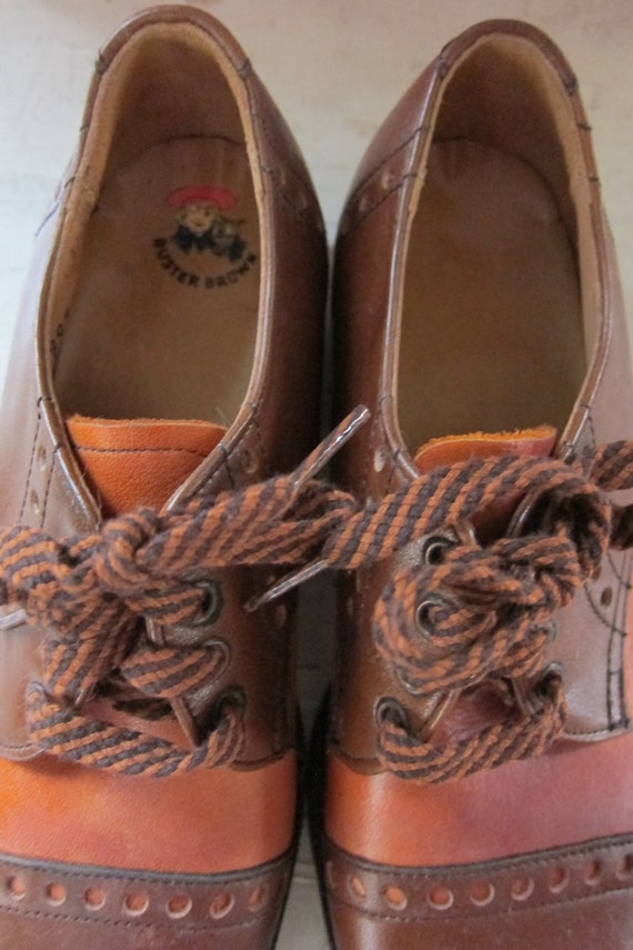 Vintage 1970s Buster Brown Childrens Shoes Two Toned In