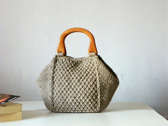 Items similar to Knitted women Tote, women fashion Fall tones, handmade ...