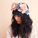 asymmetrical rose crown hair wreath - woodland forest floral hair crown headband with branches twiggies berries