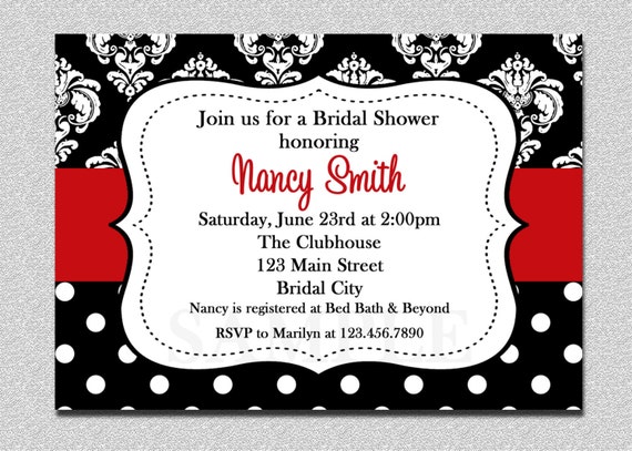 Damask Bridal Shower invitations Damask Baby Shower Invitation Il_570xn