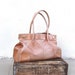 Vintage Large Tan Worn in Leather Shoulder Tote Bag