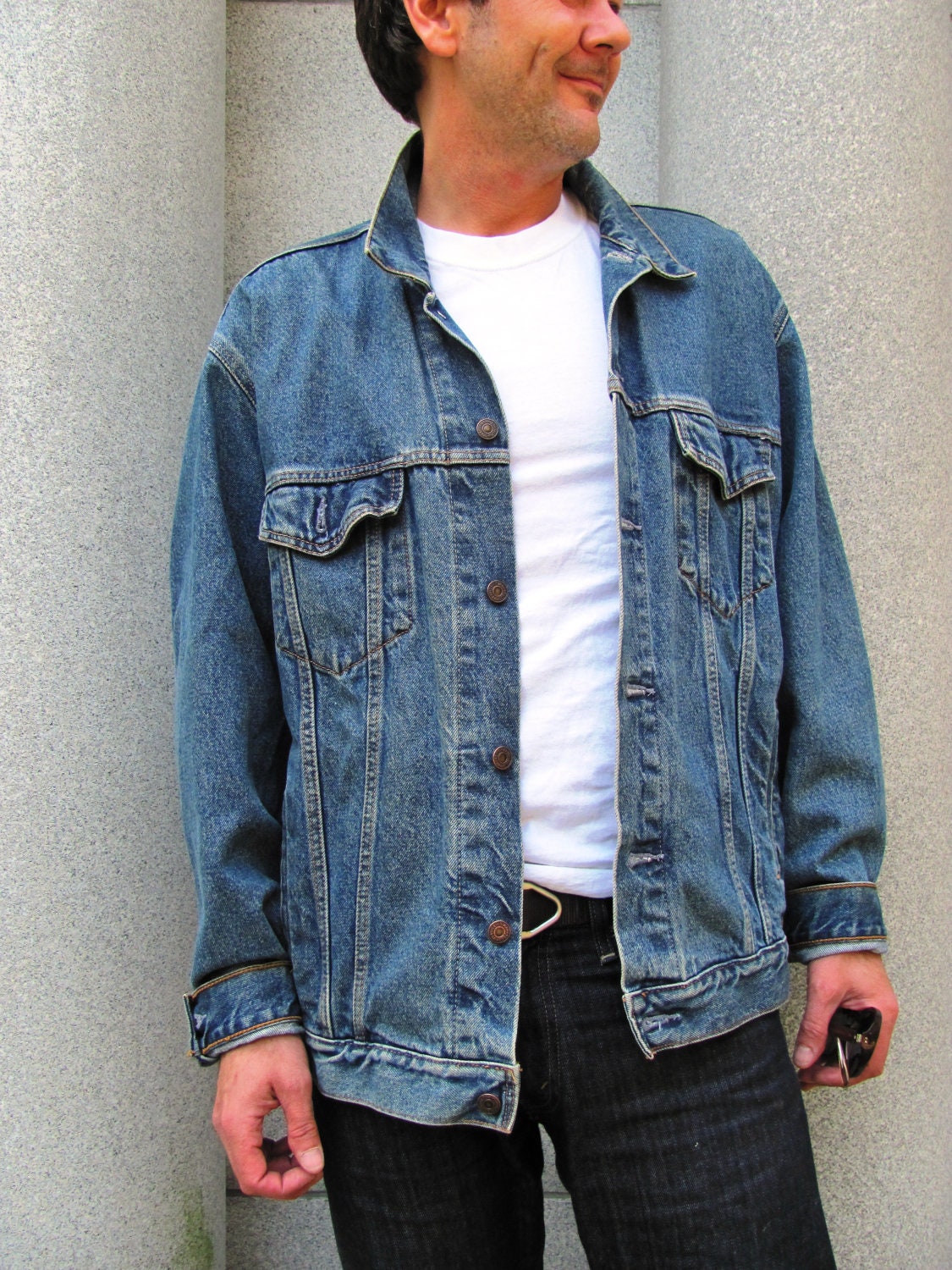 Levi Man 80s Denim Jacket Large by thebadtwin on Etsy