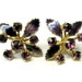 Vintage Purple Rhinestone and Enamel Pierced Earrings