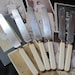 Large Antique Silver Plate French Blade Bone Handle Dinner Knives