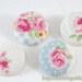 Fabric Covered Buttons (M) - Shabby Chic Floral Lace Rose Patchwork, Choose Your Color (4Pcs, 0.87 Inch)