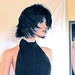 Radically Retro Audrey in a Classic late 1960s T Back BABY DOLL Mini Silk Sexy Mod Halter Dress by Horchow Made in Hong Kong