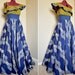 RESERVED for GB - Sun Over Sea - Long Ethnic Bohemian Gown, Ooak One shoulder African Maxi dress, Blue Yellow, best fit sizes - S to L