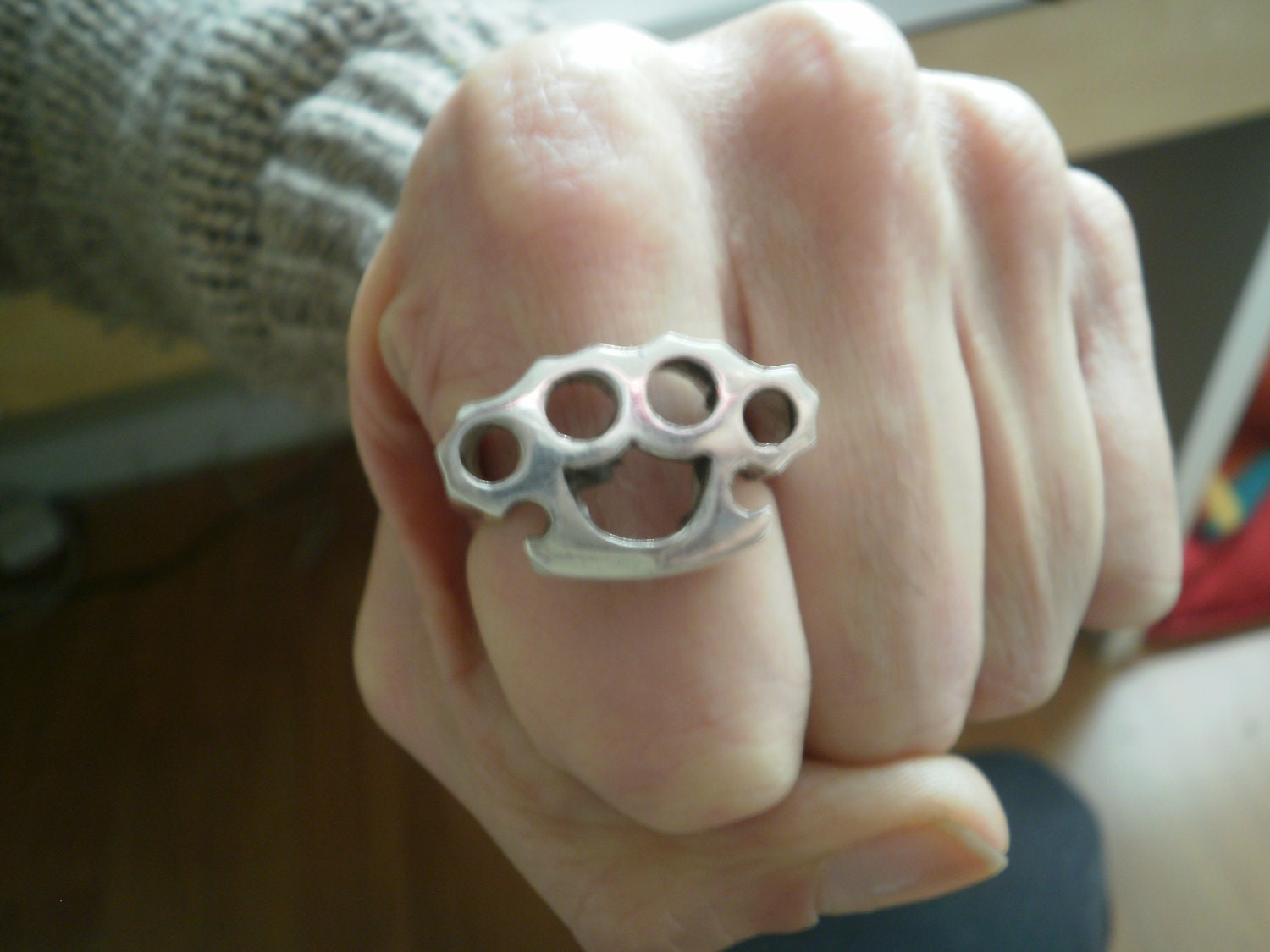 Sterling Silver Ring Brass Knuckles