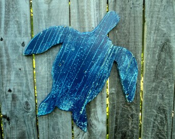 Set Of 3 Rustic Wooden Sea Turtles, Beach-y, Casual Cottage Decor, You Choose Colors
