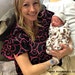 LINED Lucille Hospital Maternity Gown in Black and Hot Pink Swirls - Deliver Your Baby in Style by Mommy Moxie on Etsy