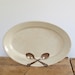 Antique Aged Ironstone Platter - Large Oval Shape with Mottled Patina