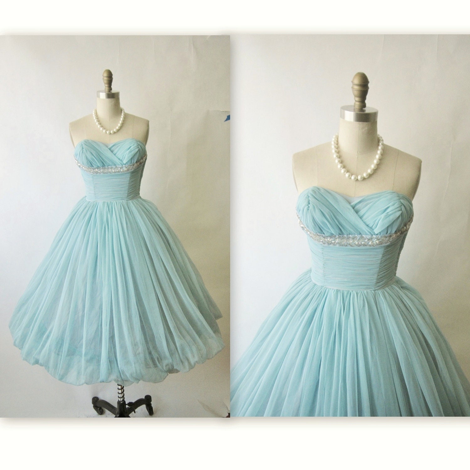 50s Prom Dress Vintage 1950s Layered Tulle Halter