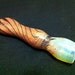 Glass Pipe Exotic Red Frit Encased Strip Tobacco Spoon Pipe