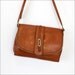 rust leather satchel / distressed 80s shoulder bag